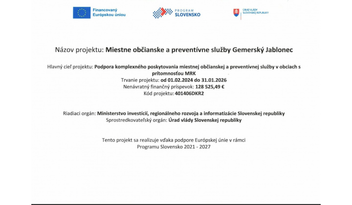 Miestne občianske a preventívne služby Gemerský Jablonec